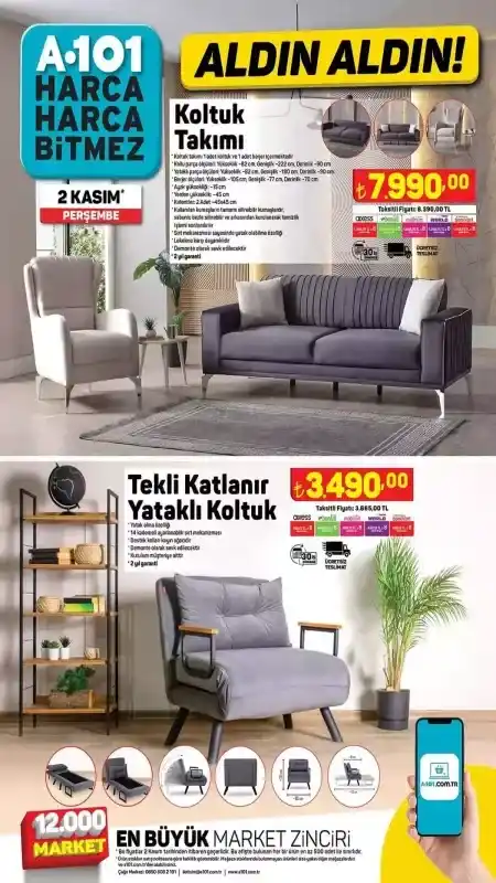Köşe Koltuk Takımı, Yatak Çeşitleri, Berjer, Televizyon, Karyola ve Süpürge Çeşitleri Perşembe Günü Sadece A101'de! Kaçırmayın! 5