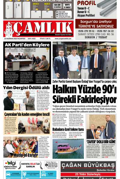 Yozgat Çamlık Gazetesi 22-06-2026