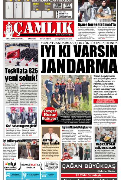 Yozgat Çamlık Gazetesi 26-06-2026