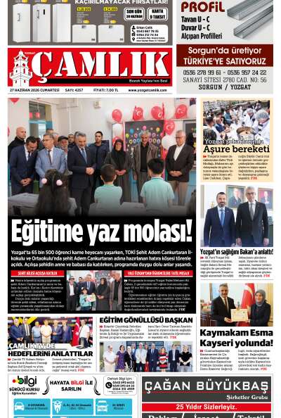 Yozgat Çamlık Gazetesi 27-06-2026
