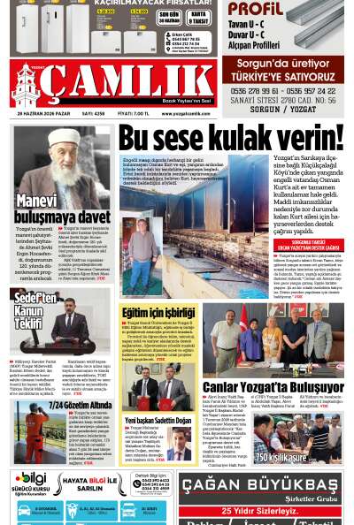 Yozgat Çamlık Gazetesi 28-06-2026