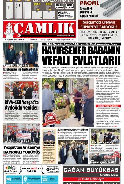 Yozgat Çamlık Gazetesi 29-06-2026