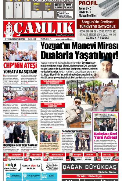Yozgat Çamlık Gazetesi 13-07-2026