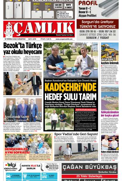 Yozgat Çamlık Gazetesi 18-07-2026