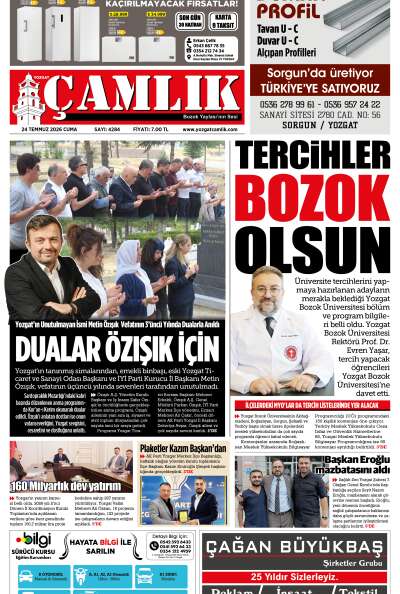 Yozgat Çamlık Gazetesi 24-07-2026