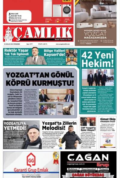 Yozgat Çamlık Gazetesi 26-12-2024