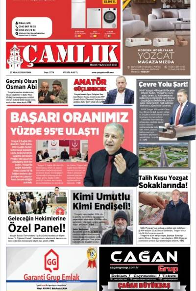 Yozgat Çamlık Gazetesi 27-12-2024