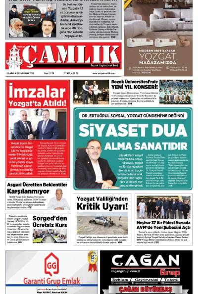 Yozgat Çamlık Gazetesi 28-12-2024