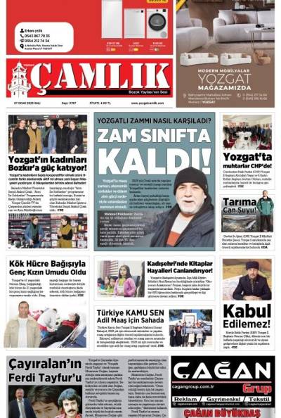 Yozgat Çamlık Gazetesi 07-01-2025