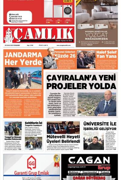 Yozgat Çamlık Gazetesi 09-01-2025