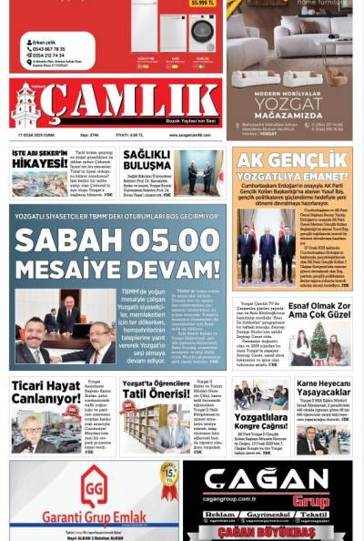 Yozgat Çamlık Gazetesi 17-01-2025