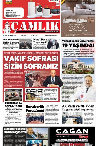 Yozgat Çamlık Gazetesi 03-03-2025