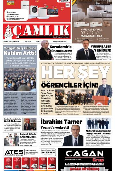 Yozgat Çamlık Gazetesi 22-03-2025