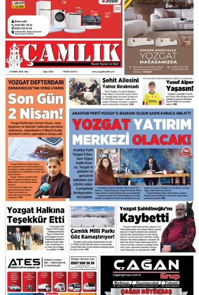 Yozgat Çamlık Gazetesi 25-03-2025