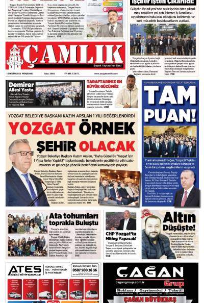 Yozgat Çamlık Gazetesi 10-04-2025