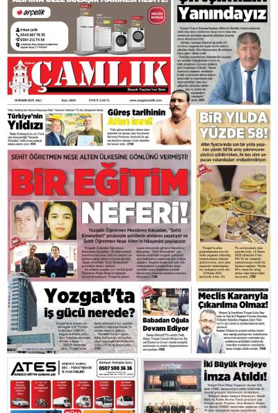 Yozgat Çamlık Gazetesi 15-04-2025