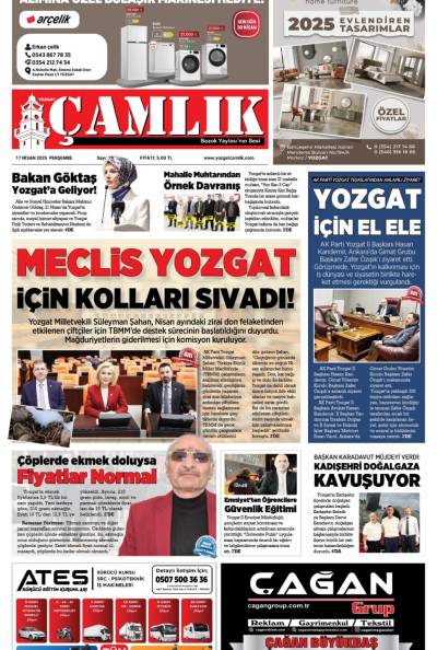 Yozgat Çamlık Gazetesi 17-04-2025