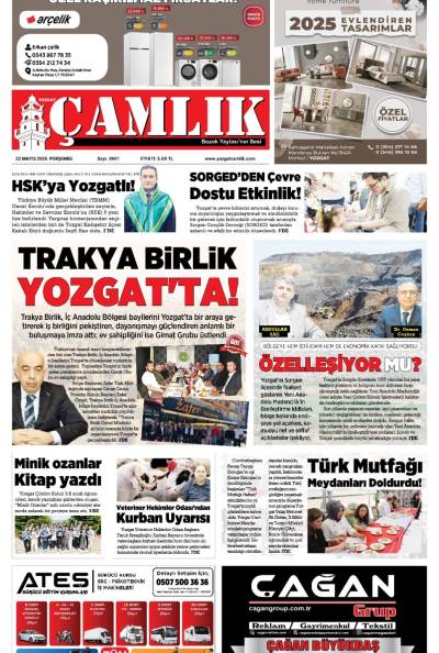 Yozgat Çamlık Gazetesi 22-05-2025