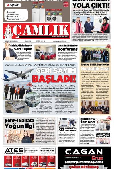 Yozgat Çamlık Gazetesi 23-05-2025