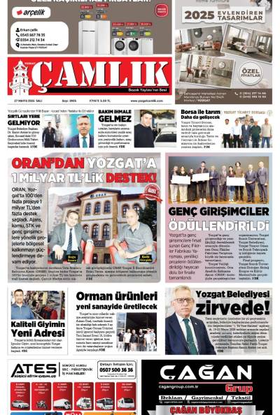Yozgat Çamlık Gazetesi 27-05-2025