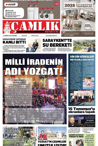 Yozgat Çamlık Gazetesi 16-07-2025