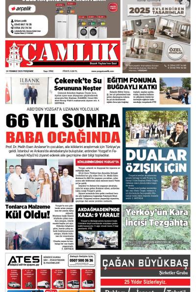 Yozgat Çamlık Gazetesi 24-07-2025