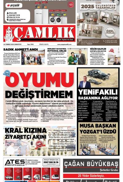 Yozgat Çamlık Gazetesi 26-07-2025
