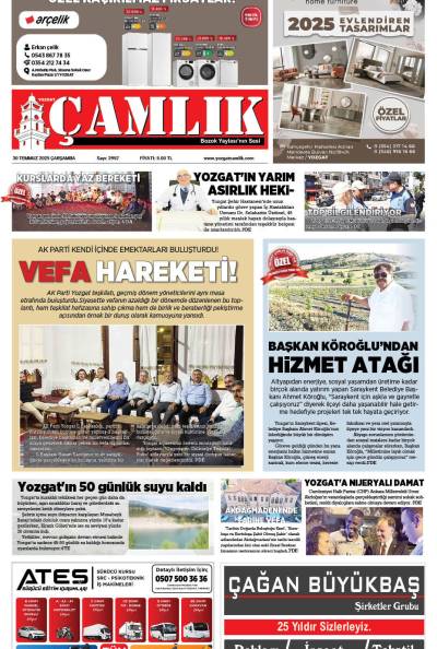 Yozgat Çamlık Gazetesi 30-07-2025