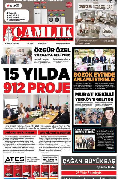 Yozgat Çamlık Gazetesi 08-08-2025