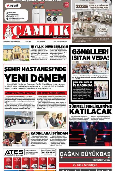 Yozgat Çamlık Gazetesi 16-08-2025