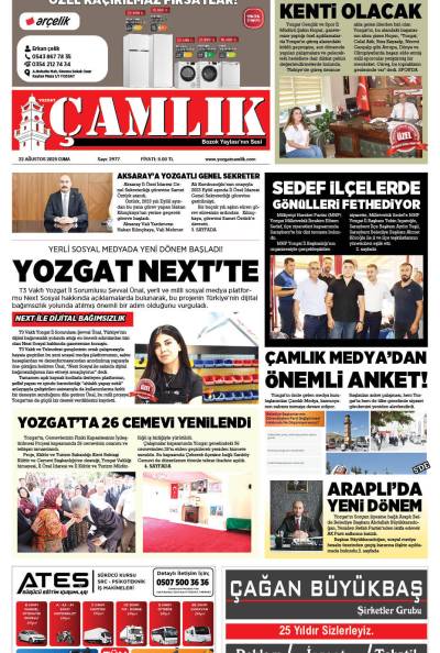 Yozgat Çamlık Gazetesi 22-08-2025