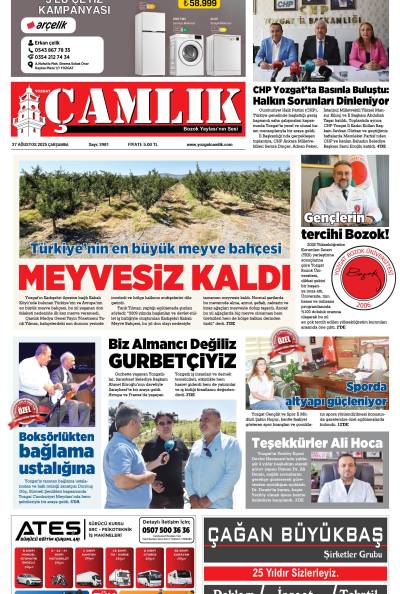 Yozgat Çamlık Gazetesi 27-08-2025