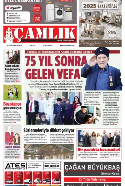 Yozgat Çamlık Gazetesi 08-09-2025
