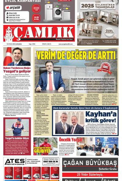 Yozgat Çamlık Gazetesi 10-09-2025