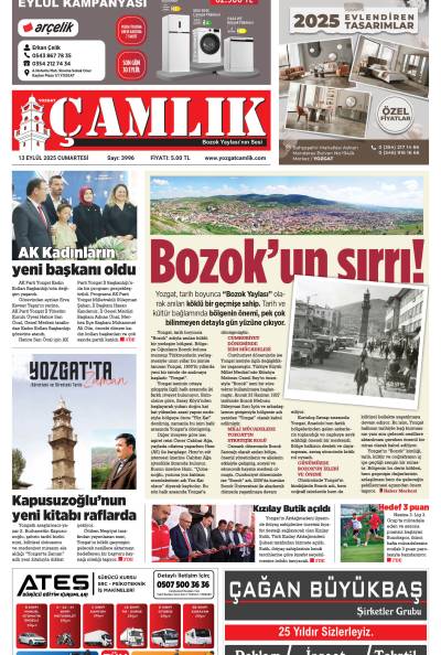Yozgat Çamlık Gazetesi 13-09-2025