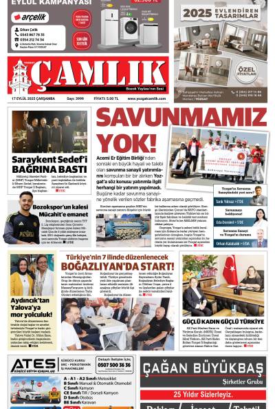 Yozgat Çamlık Gazetesi 17-09-2025