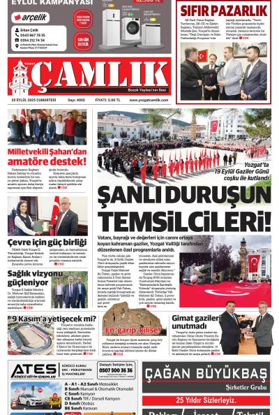 Yozgat Çamlık Gazetesi 20-09-2025