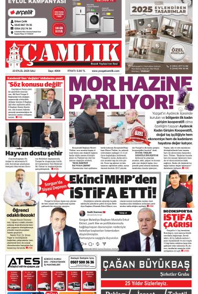 Yozgat Çamlık Gazetesi 23-09-2025