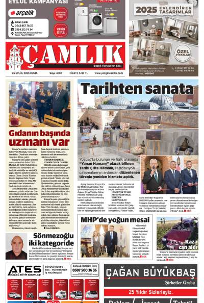 Yozgat Çamlık Gazetesi 26-09-2025