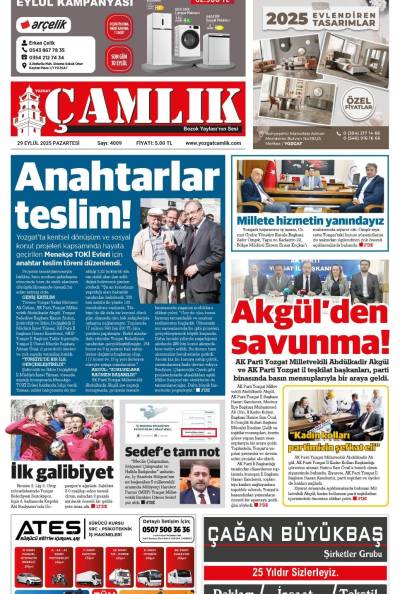 Yozgat Çamlık Gazetesi 29-09-2025