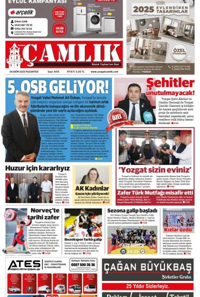 Yozgat Çamlık Gazetesi 06-10-2025
