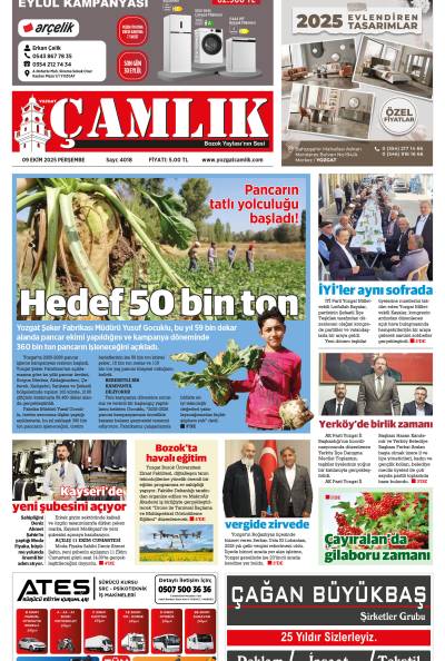 Yozgat Çamlık Gazetesi 09-10-2025