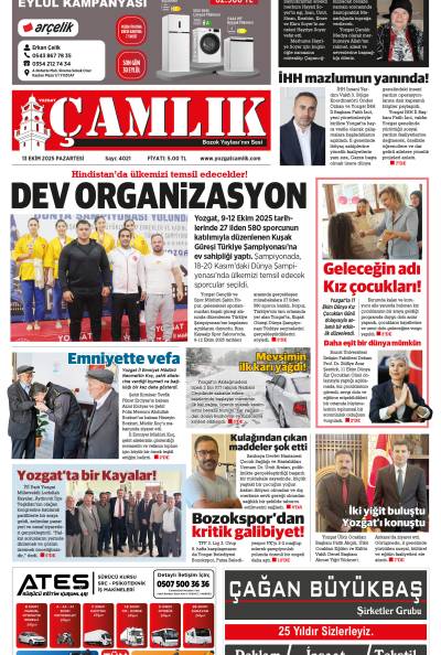 Yozgat Çamlık Gazetesi 13-10-2025