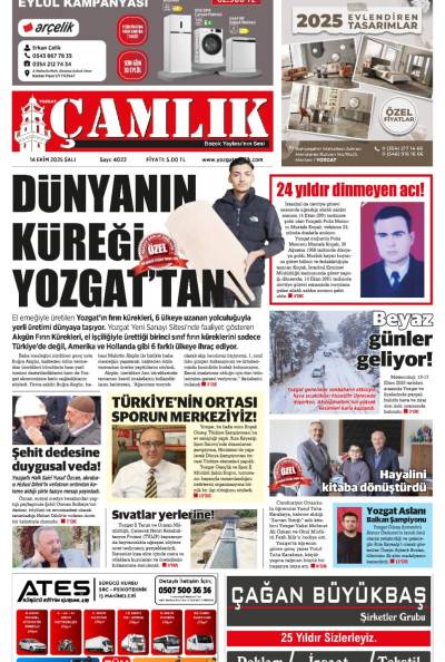 Yozgat Çamlık Gazetesi 14-10-2025
