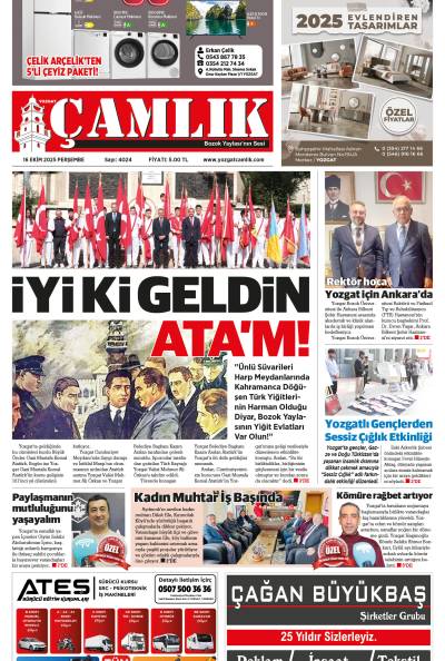 Yozgat Çamlık Gazetesi 16-10-2025