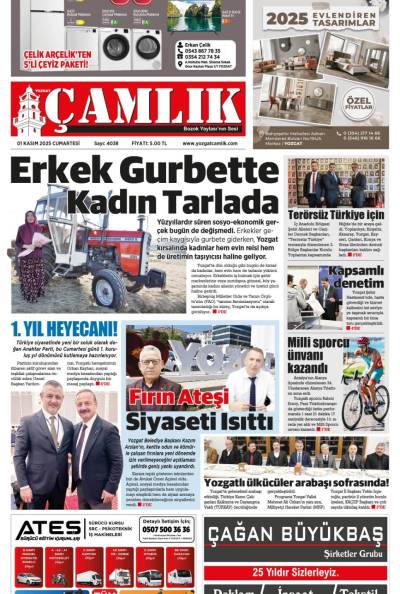 Yozgat Çamlık Gazetesi 1-11-2025