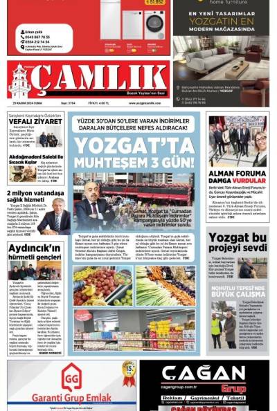 Yozgat Çamlık Gazetesi 29-11-2024
