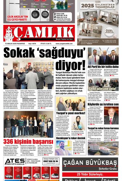 Yozgat Çamlık Gazetesi 15-12-2025