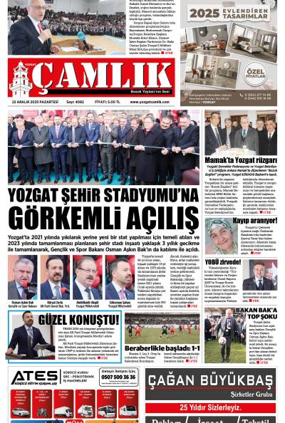 Yozgat Çamlık Gazetesi 22-12-2025