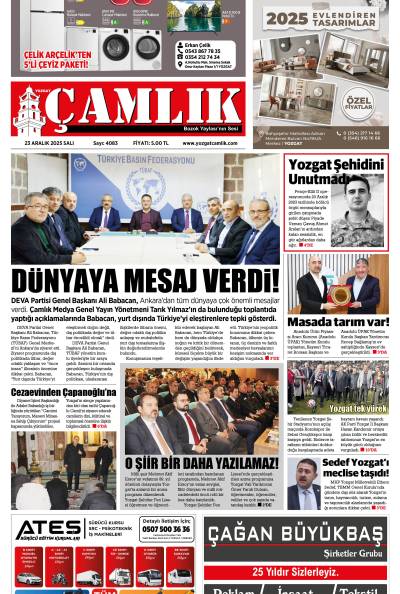 Yozgat Çamlık Gazetesi 23-12-2025
